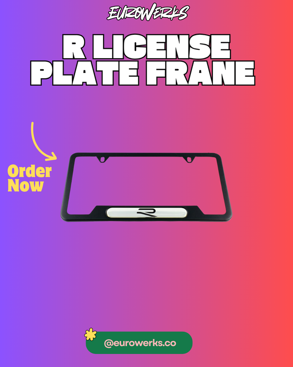 OEM VW R-Line License Plate Frame Black