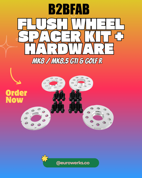 B2BFAB Flush Wheel Spacer Kit with Hardware — MK8 / MK8.5 GTI & Golf R