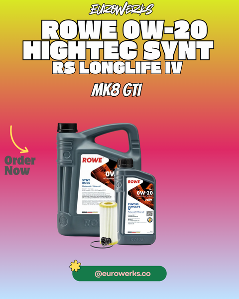 MK8 GTI Oil Change Kit — ROWE 0W-20 Hightec RS Longlife IV & Filter 6L