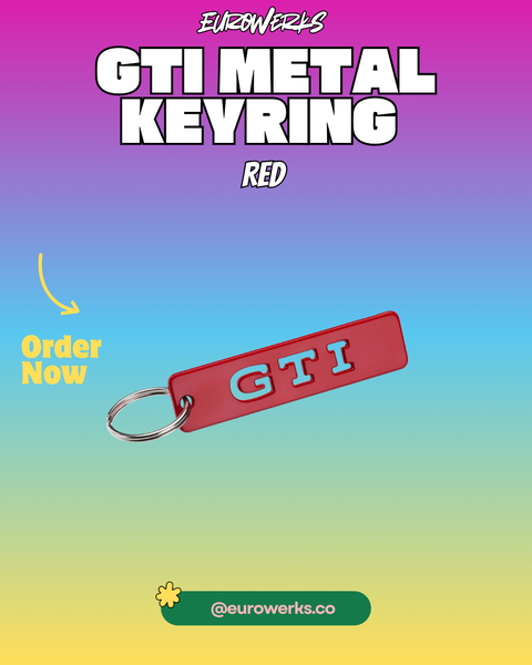 OEM VW GTI Metal Keyring — Red