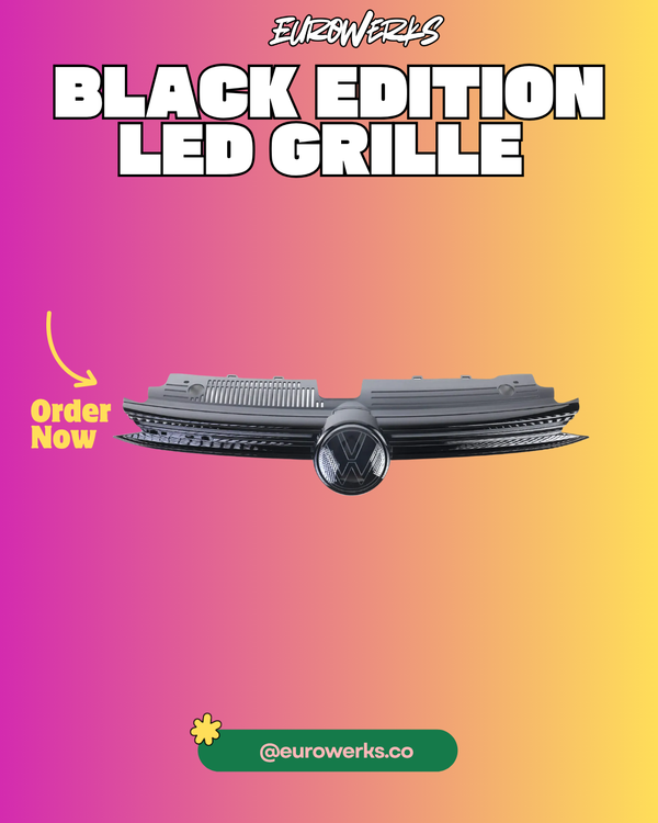 OEM VW Golf 8.5 R Black Edition Illuminated Radiator Grille (emblem ,trim & lightbar)
