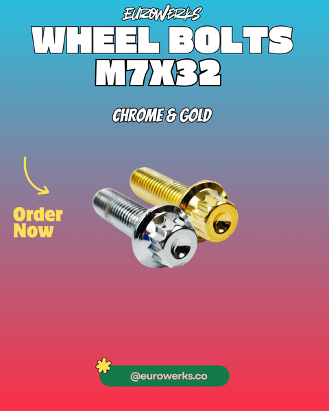 M7x32 Wheel Bolts — Grade 10.9, Pack of 5
