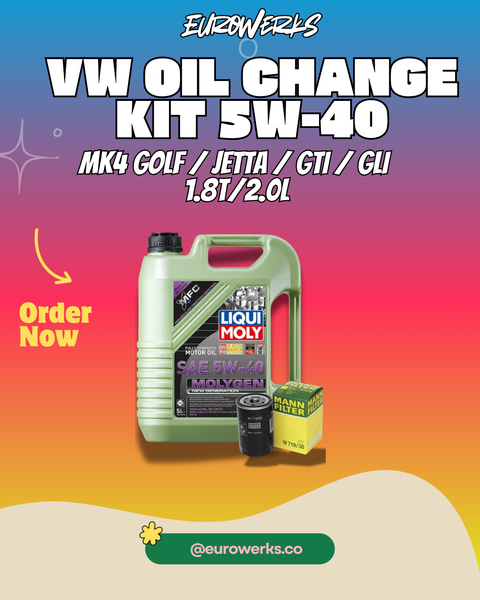 MK4 Golf / Jetta / GTI / GLI Oil Change Kit — Liqui Moly Molygen 5W-40 | 1.8T & 2.0L
