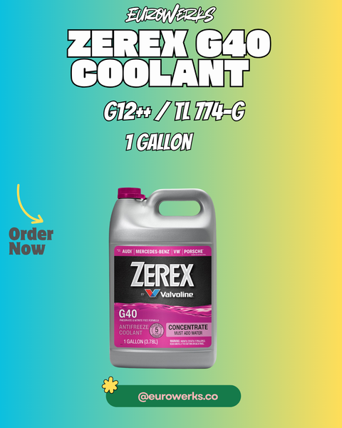 Zerex G40 Coolant Concentrate (G12++ / TL 774-G) — VW / Audi / Porsche (1 Gallon)