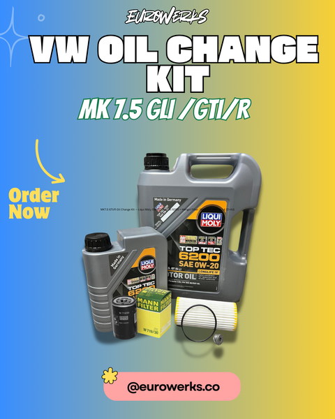 MK7.5 GTI/R /GLI Oil Change Kit — Liqui Moly 0W-20 Top Tec 6200 + Hengst Filter.