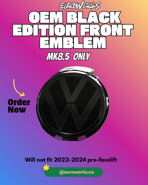 OEM VW 8.5 R Black Edition Led Front Emblem