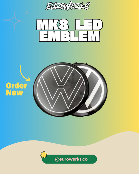 VW Golf 8 MK8 4th-gen LED front emblem, ACC radar-safe (image 1)