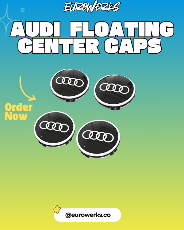 OEM Audi Silver Dynamic Floating Center Caps (Set of 4)