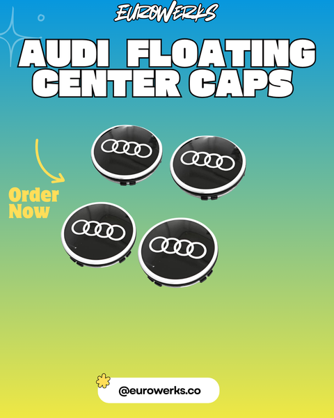 OEM Audi Silver Dynamic Floating Center Caps (Set of 4)