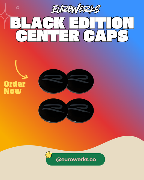 OEM VW 8.5 R Black Edition Wheel Center Caps