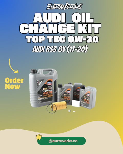 Audi RS3 8v 2.5T Oil Service Kit — Liqui Moly Top Tec 4210 0W-30