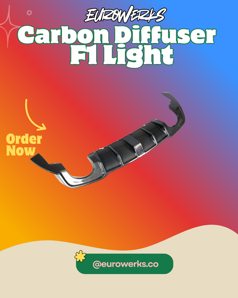 Audi RS3 8V Saloon Rear Carbon Diffuser with F1 Light