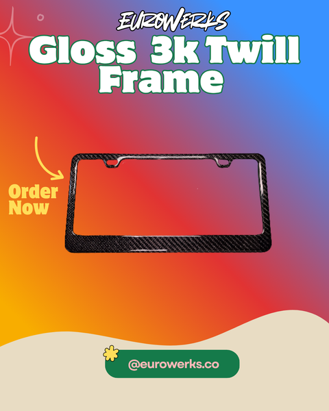 Carbon Fiber License Plate Frame — 2x2 3K Twill