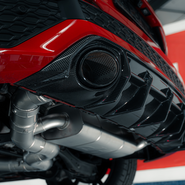 Audi RS3 8Y dry carbon rear diffuser detail